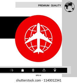 Earth and Airplane logo