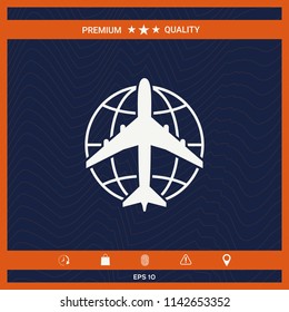 Earth and Airplane logo