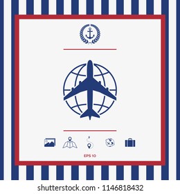 Earth and Airplane logo