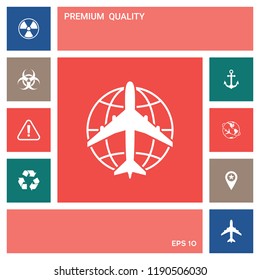 Earth and Airplane logo