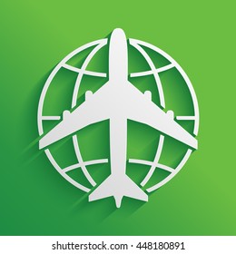 Earth and Airplane logo.