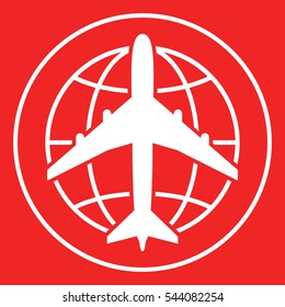 Earth and Airplane logo