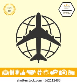 Earth and Airplane logo