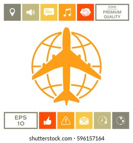 Earth and Airplane logo