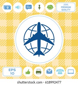 Earth and Airplane logo