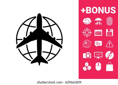 Earth and Airplane logo
