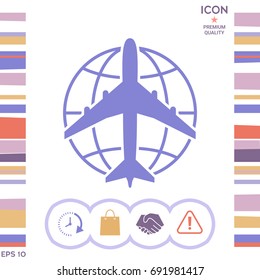 Earth and Airplane logo