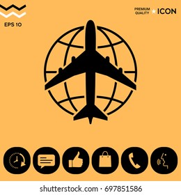Earth and Airplane logo