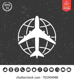 Earth and Airplane logo