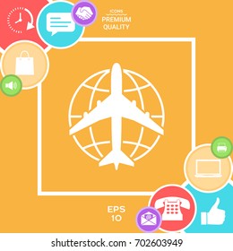 Earth and Airplane logo