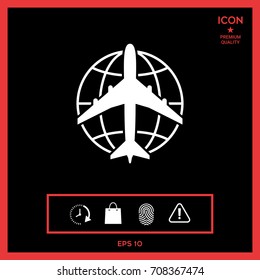 Earth and Airplane logo