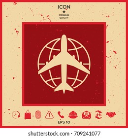 Earth and Airplane logo