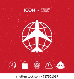 Earth and Airplane logo