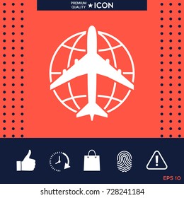 Earth and Airplane logo