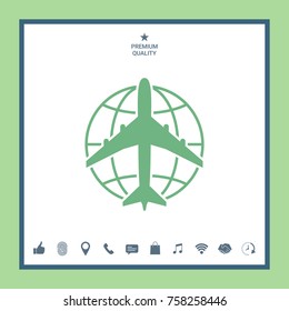 Earth and Airplane logo