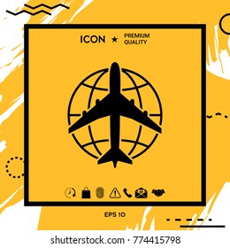 Earth and Airplane logo