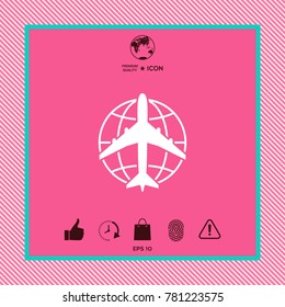Earth and Airplane logo