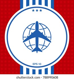 Earth and Airplane logo