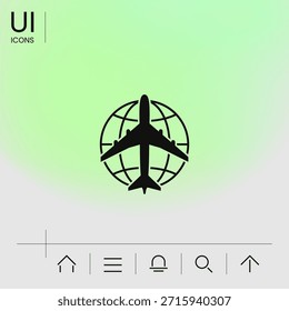 Logo de la Tierra y el Avión. Elemento para su diseño