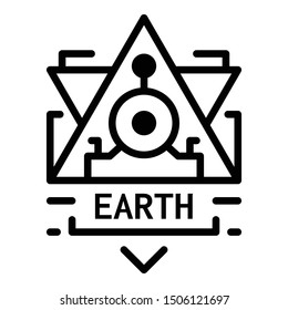 Earth alchemy icon. Outline earth alchemy vector icon for web design isolated on white background