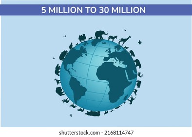 Earth With Animal Kingdom Vector Illustration