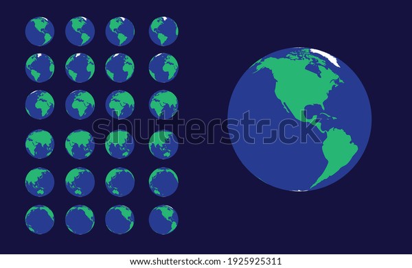 Earth Animation Frame Planet Rotation Vector Stock Vector (Royalty Free ...