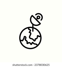 earth, antenna icon, isolated icon in light background, perfect for website, blog, logo, graphic design, social media, UI, mobile app