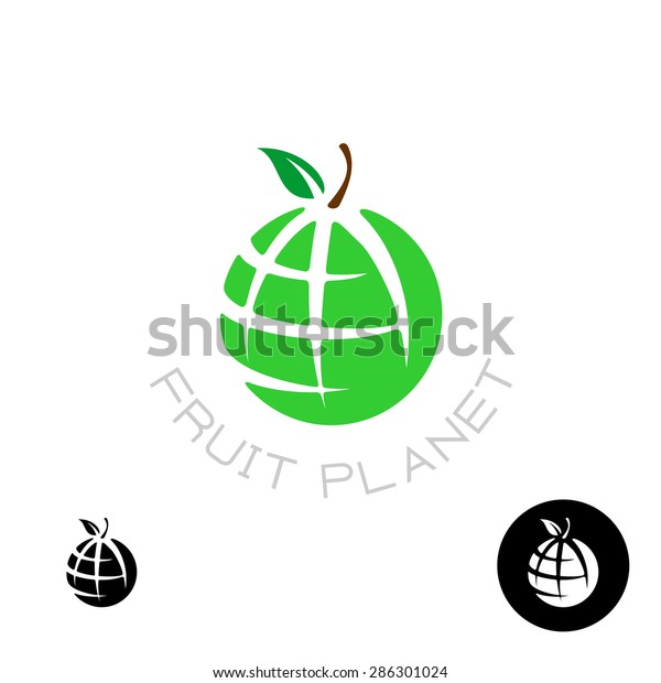 Earth Apple Globe Fruit Planet Logo Stock Vector Royalty Free