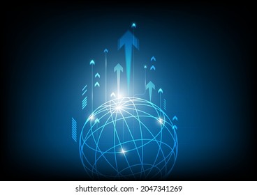 Earth Arrow Rising Future Technology Growth Stock Vector (Royalty Free ...