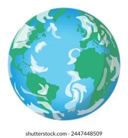 Earth. Atlantic Ocean, Europe, America and Africa. Vector illustration.