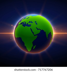 earth background with glowing light effect