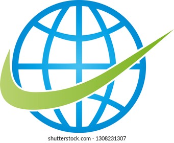 Earth Ball Circle Logo Stock Vector (Royalty Free) 1308231307