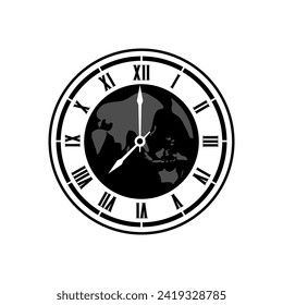 earth ball and clock vector design, earth hour vector	