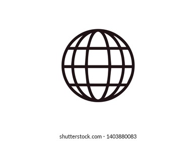 Earth ball, Global web internet concept Sphere Website symbol icon vector 