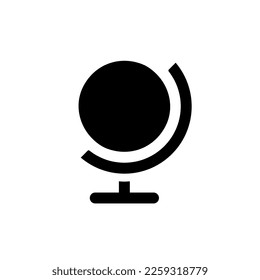 Earth ball globe black glyph ui icon. Geography lesson. Classroom supply. User interface design. Silhouette symbol on white space. Solid pictogram for web, mobile. Isolated vector illustration