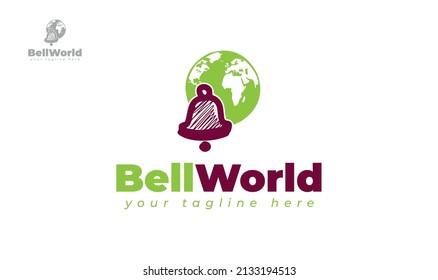 Earth bells logo design. vector