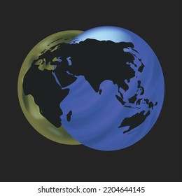 earth with black background vector illustration