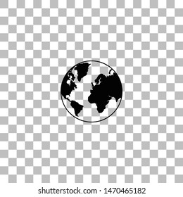 Earth. Black flat icon on a transparent background. Pictogram for your project