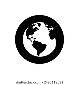 Earth black icon symbol vector
