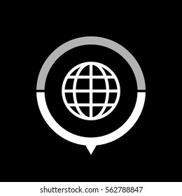 earth -  black vector icon