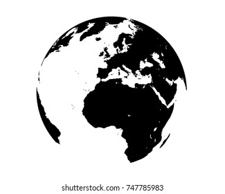 earth black and white pictogram vector