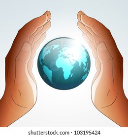 Earth blessing by hands