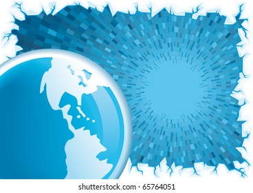 tierra con fondo de hielo azul