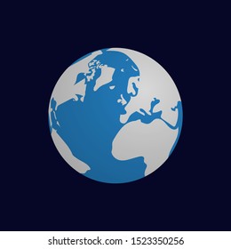 Earth. Blue planet. Isolated. Vector