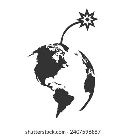 earth bomb icon vector ilustration.