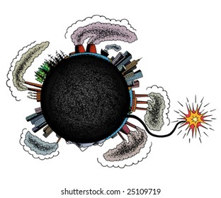 Earth as a bomb which is ready for explosion due to the ecological problems