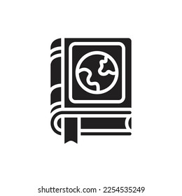 Earth Book Filled Icon Vector Illustration