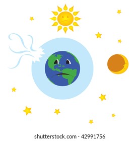 earth with broken ozone layer
