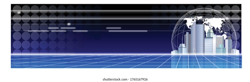 Tierra y construcción. Ilustrador de fondo de ciencia y tecnología