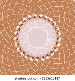 Earth burnt sienna inspired lotus petal mandala with sand, golden rod, copper, brick red, chalk pink, quartz, rose ash, deep taupe